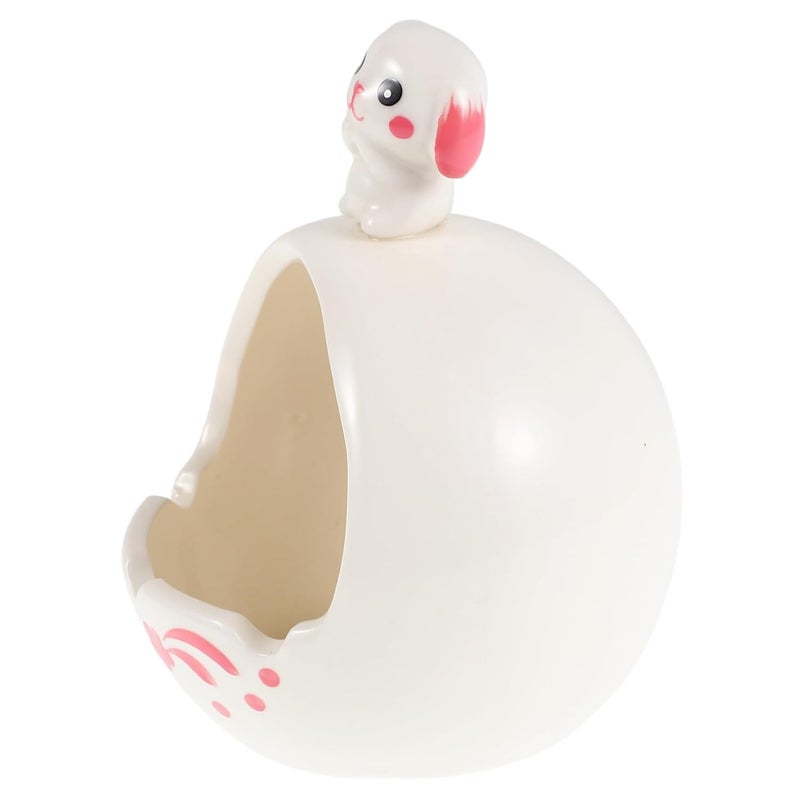 Handmade Ceramic Rabbit Ashtray Portable Car Ash Holder Decorative Accessory - Image 1